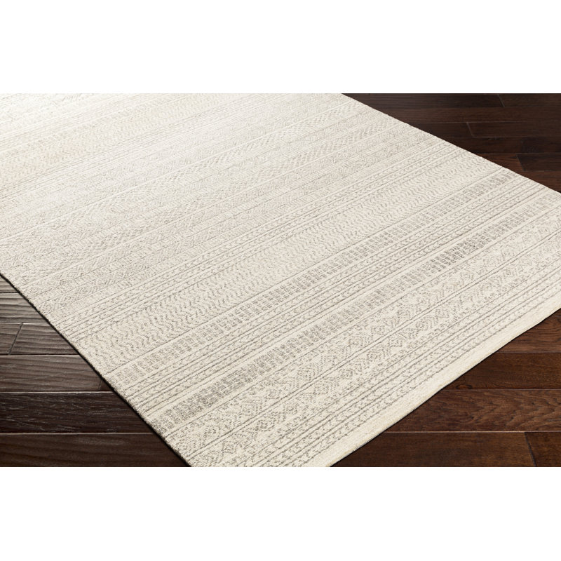 Steelside™ Lansing Handmade Wool Gray/Cream Rug & Reviews Wayfair